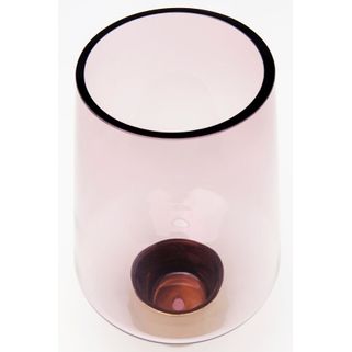 Wazon szklany NOBLE RING 26 - różowy/złoty