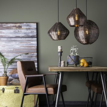 Zestaw miedzianych lamp