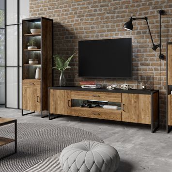 Industrialny salon w nowoczesnym stylu
