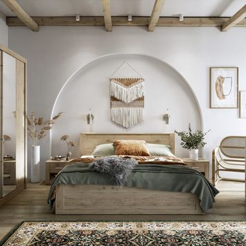 Naturalne boho w sypialni