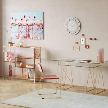 Pastelowy home office