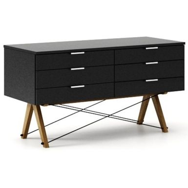 Komoda z 6 szufladami SIDEBOARD - stelaż DĄB   Szafka SIDEBOARD z sześcioma szufladami, idealna jako podstawa pod TV lub komoda na drobiazgi. Wykonana...