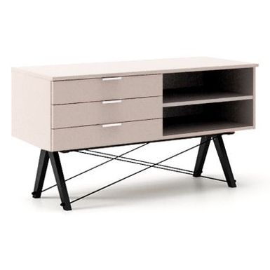 Szafka RTV z 3 szufladami SIDEBOARD - stelaż BLACK   Szafka SIDEBOARD w stylu vintage, idealna jako podstawa pod sprzęty audio lub domowe drobiazgi. Wykonana...