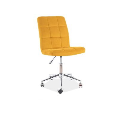 Fotel obrotowy Q-020 Velvet - żółty/curry Bluvel 68 Fotel obrotowy Q-020 Velvet to doskonałe rozwiązanie do domowego "office", pokoju dziecka czy...