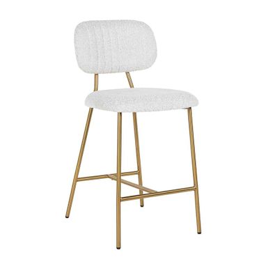 RICHMOND lrzesło barowe XENIA WHITE BOUCLÉ 65 cm.Oparcie z wyraźnymi przeszyciami i siedzisko tapicerowane z tkaniny typu boucle w kolorze białym.Podstawa...