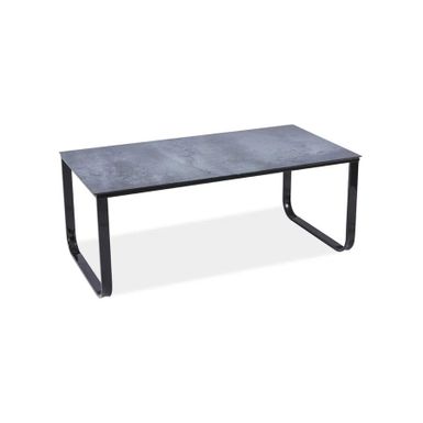 Wymiary: - długość: 105 cm - szerokość: 55 cm - wysokość: 55 cm Materiał: - szkło hartowane z imitacją kamienia - metal