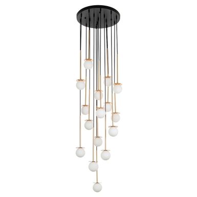 Lampa wisząca CANNON DISC 16 - miedziany  Wykonana została z połączenia stali w miedzianym kolorze i kulistych matowych kloszy o średnicy 10 cm,...
