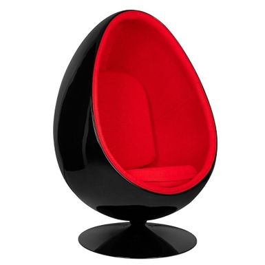 Fotel obrotowy OVALIA BLACK - czerwony   Obrotowy fotel Ovalia w nowoczesnym stylu został zaprojektowany z myślą o wypoczynku. Jego kształt wygłusza...
