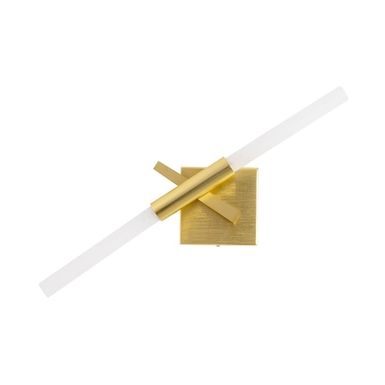 Kinkiet CANDELABR WALL - złote aluminium/szkło  Szklane, satynowe klosze usytuowane z obydwu stron ramienia nadają lampie delikatności. Candelabr świetnie...