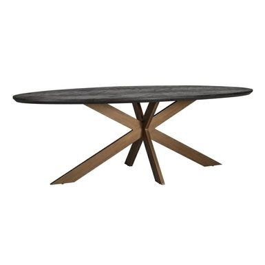 Stół owalny BLACKBONE BRASS 260 - czarny/mosiądz    Stół jadalniany Blackbone Brass marki Richmond Interiors ma w sobie wdzięk, który nigdy nie wyjdzie...