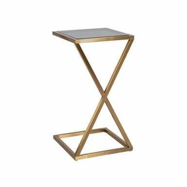 Stolik PARAMOUNT - złoty Elegancki, designerski produkt wpisujący się w nowoczesne trendy. Ciemny szklany blat w połączeniu z podstawą w odcieniu...