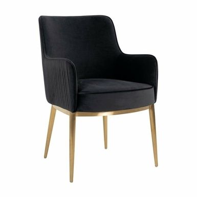 Krzesło BREEZE - velvet czarny/złoty   Krzesło Breeze od firmy Richmond Interiors to definicja czystego luksusu oraz wygody. Siedzisko wykończono...