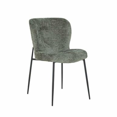 Krzesło tapicerowane DARBY - zielony Krzesło Darby marki Richmond Interiors łączy w sobie prostotę i styl. Dzięki smukłej sylwetce, czarnej metalowej...