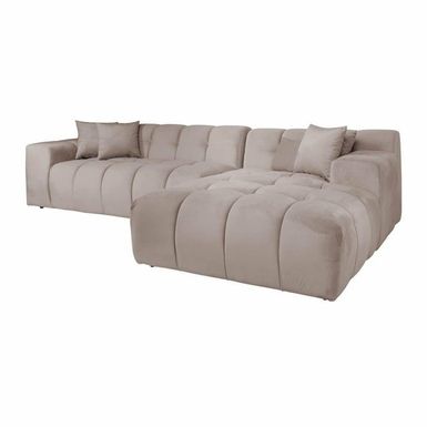Narożnik welurowy prawy CUBE R - beżowy Sofa Cube zaprojektowana przez Richmond Interiors charakteryzuje się niezwykłą miękkością i nowoczesnym designem...