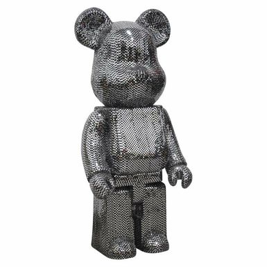 Dekoracja BEAR L - czarno-srebrny Designerska ozdoba o kształcie misia. To doskonały sposób na udekorowanie nowoczesnego wnętrza lub na prezent dla bliskiej...
