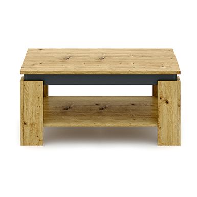 Wymiary: - szerokość: 90 cm - głębokość: 50 cm - wysokość: 42 cm Materiał: - blat: płyta laminowana - stelaż: płyta laminowana