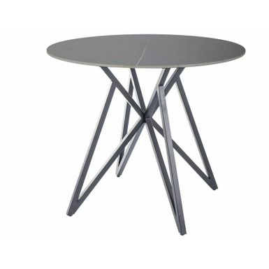 Wymiary: - średnica: 90 cm - wysokość: 76 cm   Materiał - blat: ceramika z efektem marmuru - stelaż: metal