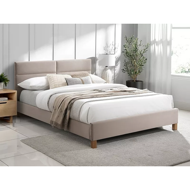 Łóżko SIERRA Velvet 140x200 - beżowy Bluvel 28   Wymiary: - długość: 213 cm - szerokość: 146 cm - wysokość: 91 cm - wysokość nóżek: 10 cm -...