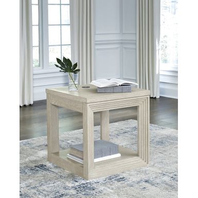 Wymiary: - długość: 61 cm - szerokość: 61 cm - wysokość: 61 cm - wymiary półki: 48,2 x 59,3 x 41,9 cm Materiał: - lite drewno - fornir dębowy -...