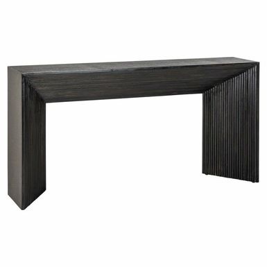 Konsola GIZEN - brązowy Elegancka i stylowa propozycja od marki Richmond Interiors. Prostokątny blat wraz z masywną, ciekawie zdobioną podstawą wykonano z...