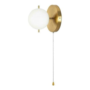 Lampa ścienna ORO - złoty   Nowoczesna oprawa wykonana z metalu w odcieniu mosiądzu oraz szklanego, mlecznego klosza. Lampa ścienna Oro jest niezwykle...