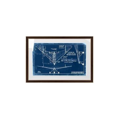 Obraz MECHANICAL MOTH 90x62    Nowoczesna grafika inspirowana stylem blueprint, ukazująca precyzyjny rysunek techniczny małego urządzenia do latania. Na...