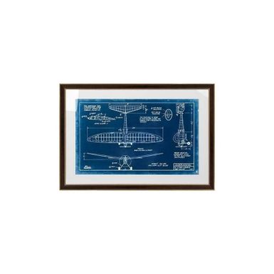 Obraz MECHANICAL PLANE 1 90x62   Wysokiej jakości grafika wydrukowana na papierze i oprawiona w elegancką, klasyczną ramę. Przedstawia techniczny rysunek...