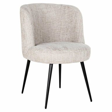 Krzesło MORTON - beżowy Krzesło Morton, wykonane z poliestru, pianki i metalu, łączy minimalizm z elegancją. Tkanina w odcieniu jasnego beżu pokrywa...