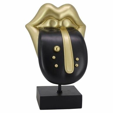 Dekoracja TONGUE - czarno-złoty Czarno-złota wersja dekoracji Tongue to wyjątkowy element wystroju wnętrza, który łączy elegancję i odważny styl....