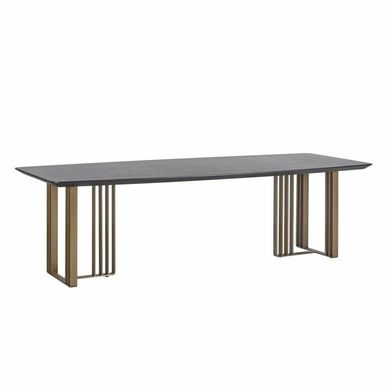 Stół jadalniany MAVERICK 260x105 - czarny / złoty Połączenie wyrafinowanego designu z praktyczną funkcjonalnością. Blat, wykonany z MDF pokrytego...