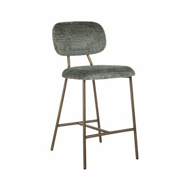 Hoker XENIA 65 cm - zielony / mosiężny Nowoczesna i stylowa propozycja, która doskonale sprawdzi się w eleganckich wnętrzach. Siedzisko i oparcie są...
