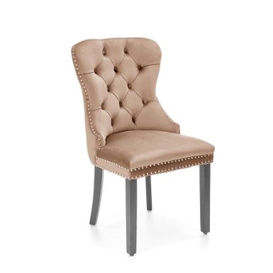 Wymiary: - szerokość: 54 cm - głębokość: 60 cm - wysokość: 100 cm - wysokość siedziska: 53 cm   Materiał: - tkanina velvet Bluvel 40 - lite drewno...