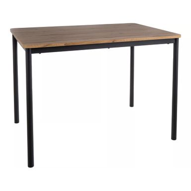 Stół CITY 110x75 - dąb artisan / czarny   Wymiary: - długość: 110 cm - szerokość: 75 cm - wysokość: 77 cm   Materiał:  - blat: MDF + okleina -...