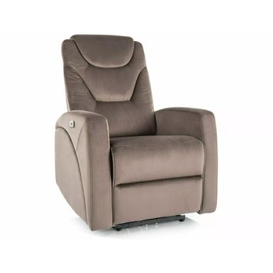 Fotel rozkładany KRONOS Velvet - cappuccino Bluvel 38 Wymiary: - szerokość: 79 cm - głębokość: 94-160 cm - wysokość: 107 cm - głębokość siedziska:...