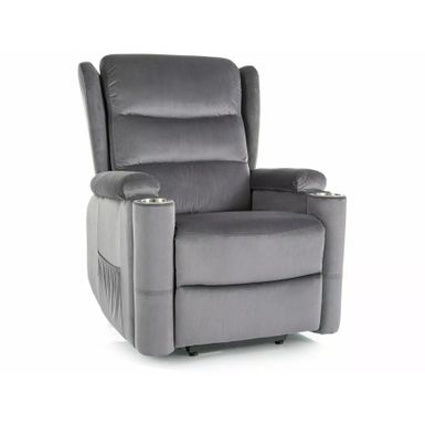 Fotel rozkładany pionizujący MINOS Velvet - szary Bluvel 14 Wymiary: - szerokość: 78 cm - głębokość: 87-162 cm - wysokość: 107 cm - głębokość...