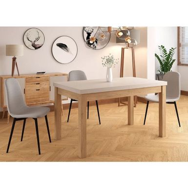 Stół rozkładany PRESTO 140/218x80 - kaszmir / dąb cremona torro Wymiary: - długość: 140-218 cm - szerokość: 80 cm - wysokość: 78 cm...
