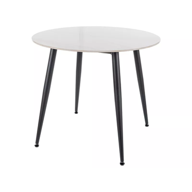 Stół okrągły RION 90 cm - biały połysk / czarny mat Wymiary: - średnica: 90 cm - wysokość: 76 cm Materiał: - blat: ceramika - podstawa: metal Kolor:...