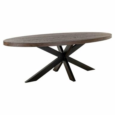 Stół owalny WATSON 235x110 - brązowy / czarny Wyjątkowe połączenie elegancji, nowoczesności i solidnego rzemiosła. Blat wykonany z naturalnego drewna...