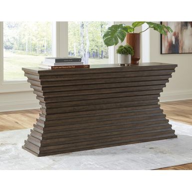 Wymiary: - szerokość: 183 cm - głębokość: 46 cm - wysokość: 88 cm Materiał:  - lite drewno liściaste - fornir dębowy - MDF Waga: 115,6 kg Brak...