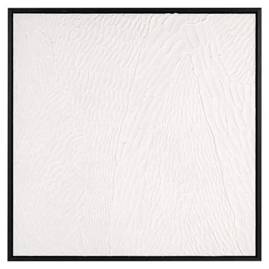 Obraz JANELL 80x80 Minimalistyczna kompozycja w odcieniach czystej bieli, wyróżniająca się wyrazistą, trójwymiarową fakturą. Powierzchnia obrazu pokryta...