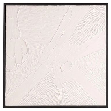 Obraz JANEY 80x80 Wyjątkowe dzieło sztuki ściennej o minimalistycznym, a zarazem wyrazistym charakterze. Utrzymany w całości w odcieniach bieli, prezentuje...