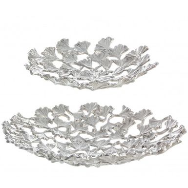 Zestaw GINKO zawiera dwie patery dekoracyjne. Wykonane zostały ręcznie z aluminium. Różnią się pod względem rozmiaru - mniejsza ma średnicę 30 cm,...