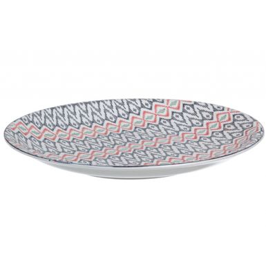 Talerz CONGO wykonany jest z porcelany. Średnica wynosi 40,5 cm. Posiada ozdobne nadruki. Rekomendowany jest jako dekoracja stołu, kredensu, ławy oraz innych...