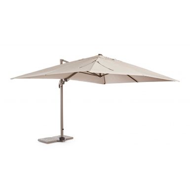Parasol ogrodowy SARAGOZZA posiada aluminiową ramę o pokryciu poliestrowym. Wymiary elementów konstrukcyjnych:- ramię: 57 x 93 x 2 mm- 8 żeber: 25 x 17 x 1...