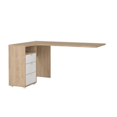 Blat narożny z kontenerkiem SIGN 150 - jaskcson hickory / biały Przedstawiamy wyjątkowy produkt w naszej ofercie – narożny blat do biurka Sign z...