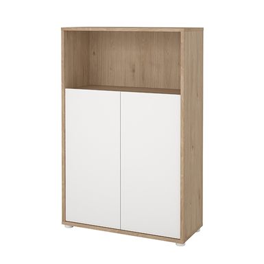 Regał niski z drzwiami SIGN 80 cm - jackson hickory / biały mat Regał niski z drzwiami Sign to perfekcyjne rozwiązanie dla tych, którzy szukają stylowego...
