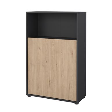 Regał niski z drzwiami SIGN 80 cm - szary mat / jackson hickory Regał niski z drzwiami Sign to wyjątkowy mebel, który łączy w sobie elegancję i...