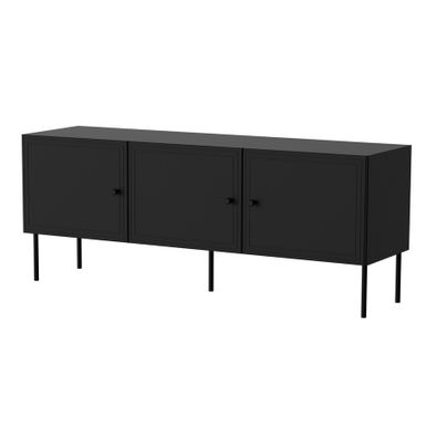Szafka RTV MODENA 150 - czarny mat  Szafka RTV Modena w czarnym, matowym wykończeniu to wyraz nowoczesnej elegancji. Jej minimalistyczna forma w połączeniu...