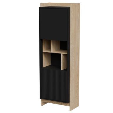 Witryna MONOLIT - dąb cremona / czarny mat  Witryna Monolit to nowoczesny mebel o eleganckim, minimalistycznym designie, idealny do przechowywania i...