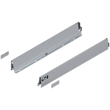 Komplet boków z zaślepkami 378M do szuflady TANDEMBOX ANTARO    Informacje techniczne: - wysokość boku: M=83 mm - do długości prowadnicy: 650 mm -...